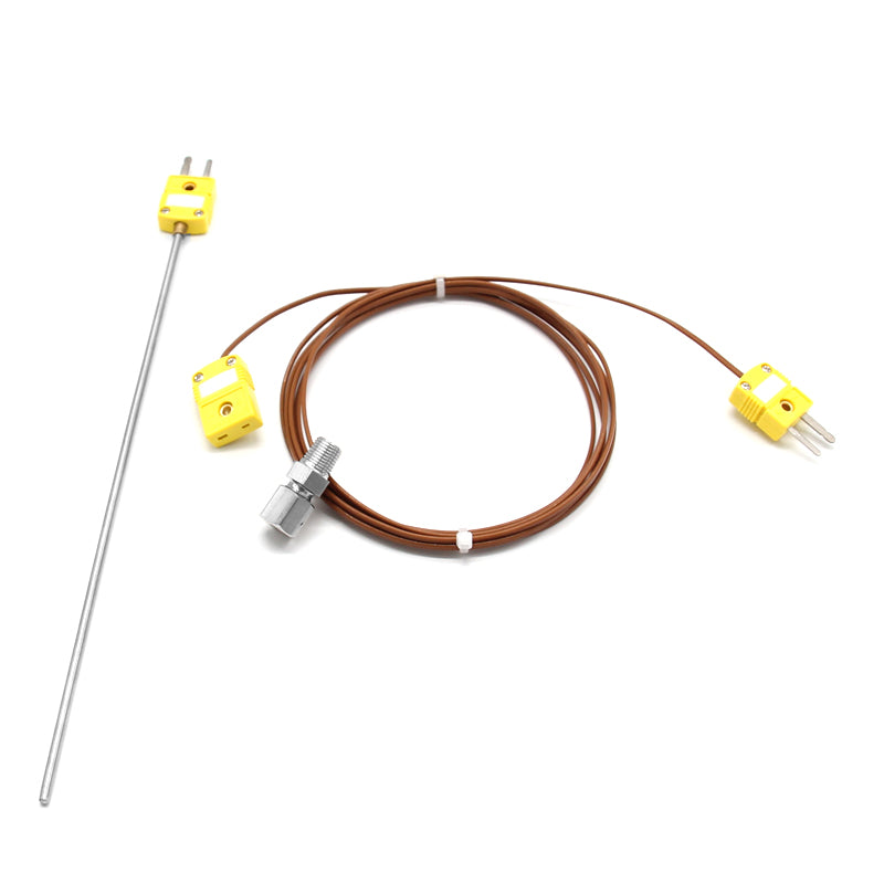 K-Type Sheathed Thermocouple 0-1000℃,R1/8 screw thread, Thermocouple Plug with 2M/6.6Ft Compensating lead wire