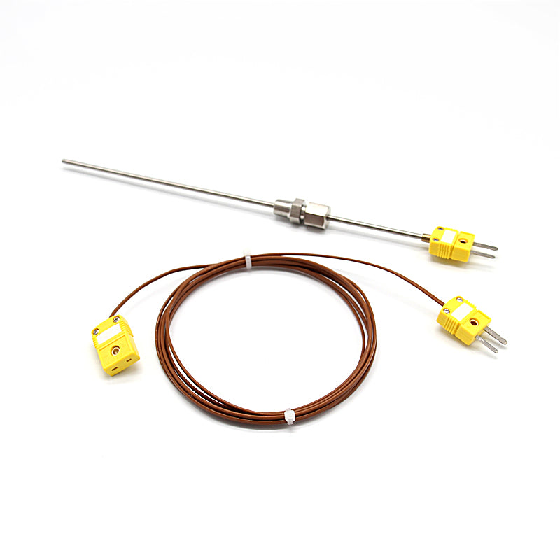 K-Type Sheathed Thermocouple 0-1000℃,R1/8 screw thread, Thermocouple Plug with 2M/6.6Ft Compensating lead wire